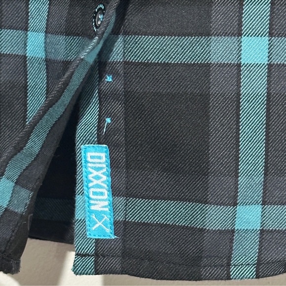 DIXXON Teal and Black Plaid Flannel Shirt - Picture 6 of 8